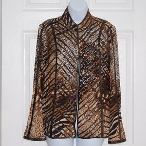 CHICO Animal Print jacket with No closures  Size 1